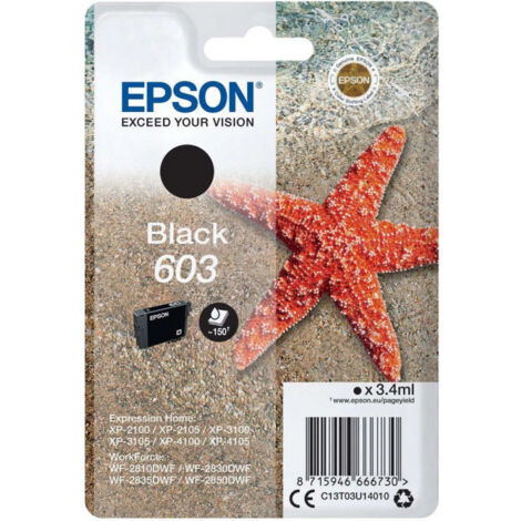 EPSON Cartouche d'encre 603 noir - Etoile de mer (C13T03U14010)