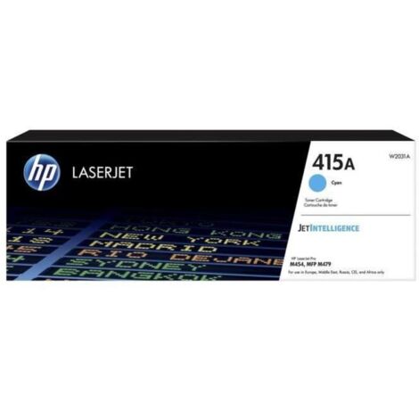 HP 415A Cartouche de toner cyan LaserJet authentique (W2031A) pour HP Color LaserJet Pro M454 et MFP M479