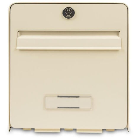 Boîte aux lettres en acier galvanisé – 2 portes – Barillet la poste – Anticorrosion – Ouverture verticale – Beige clair – Burg Wachter (1/6)