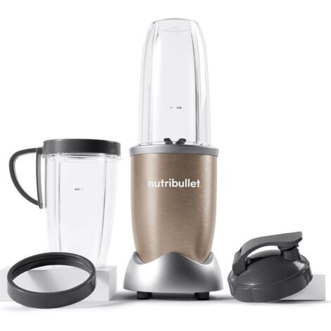 Mixeur 900 W avec bol 0,9 L – Lames en acier inoxydable pour extraction optimale – Design compact couleur champagne – Nutribullet - NB907CP