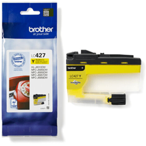 Cartouche d'encre LC427Y - BROTHER - Jaune - 1500 pages - Pour Brother MFC-J6955DW, MFC-J6957DW, MFC-J5955DW et HL-J6010DW (1/3)