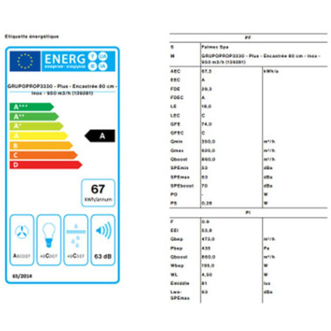 Groupe filtrant Falmec GRUPPO INCASSO PRO3330