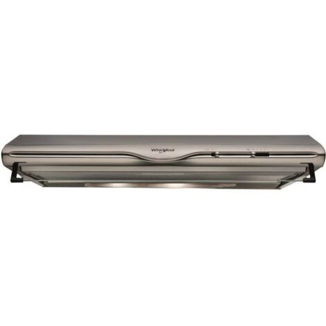 Whirlpool – Hotte casquette 270 m³/h – Extraction conduit/recirculation – Acier inoxydable – Commande glissière – Filtre aluminium/charbon