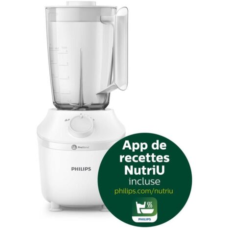 Philips – Blender 1,9L 450W – Bol plastique – Lames en acier inoxydable – Système ProBlend pour mélanges lisses – Fonction Pulse