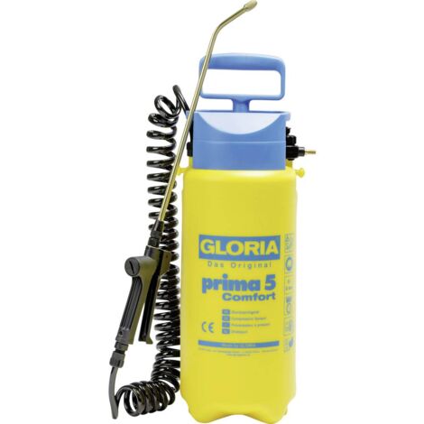 Gloria – Pulvérisateur à pression Prima 5 Comfort 5L – Pression 3 bars – Tuyau spiralé 2,5m – Buse réglable en laiton pour traitement précis (1/8)