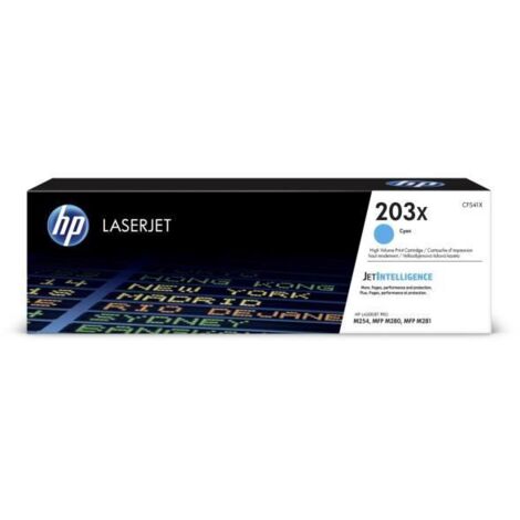 HP 203X Cartouche de toner cyan LaserJet grande capacité authentique (CF541X) pour HP Color LaserJet Pro M254/M280/M281