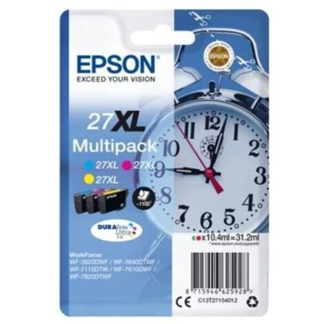 EPSON Cartouche 27XL Reveil - Cyan, magenta et jaune - 3x10.4ml - 100 pages