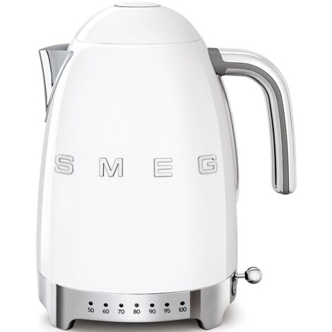 Bouilloire électrique sans fil Smeg KLF04WHEU blanche 1,7 L 2400 W 7 températures LED 360°