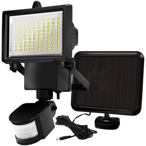 Projecteur solaire 1000 Lumens – Détecteur crépusculaire – Panneau solaire haute capacité – H 22 cm – Noir – Lumi Jardin