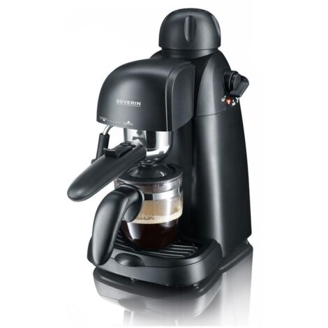 Cafetière expresso 800W pour 4 tasses – Buse vapeur pour mousse de lait – Design compact noir – 0,22L réservoir d'eau – Severin (1/9)