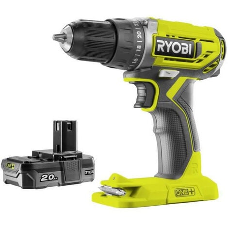 RYOBI Perceuse Visseuse - R18DD2-220S - 18V One Plus - 2 batteries 2,0Ah - 1 chargeur