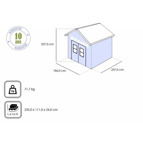 KETER - Abri de jardin en résine 4,4 m² Premium 86 Gris