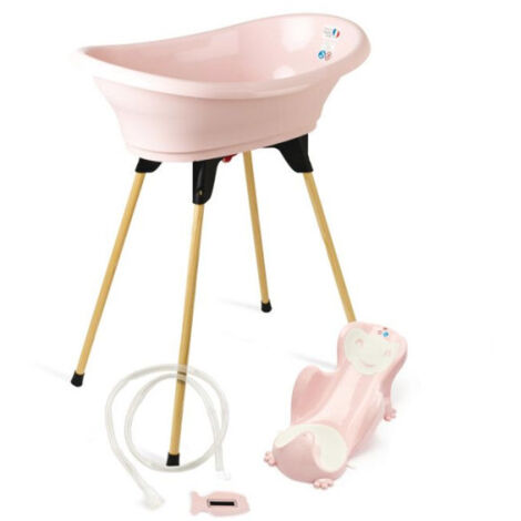 Pack baignoire THERMOBABY VASCO 5 en 1 Rose poudre - Fabriqué en France (1/5)