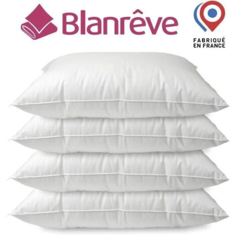 Oreillers Triple Protection Blanreve - Lot De 2 - 60x60 Cm - Anti-acariens, Antibactérien - Blanc - 3