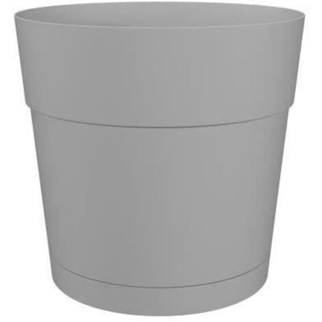 Pot a fleurs et plantes rond CAPRI LARGE - Plastique - Réservoir d'eau - diametre 35 cm - Gris clair - ARTEVASI (1/2)