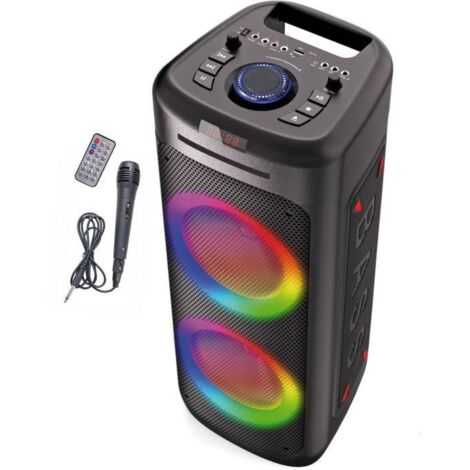 Enceinte lumineuse avec lecteur CD INOVALLEY MS06-CD-XXL - Bluetooth 5.0 - 1000W - Fonction karaoké (1/4)
