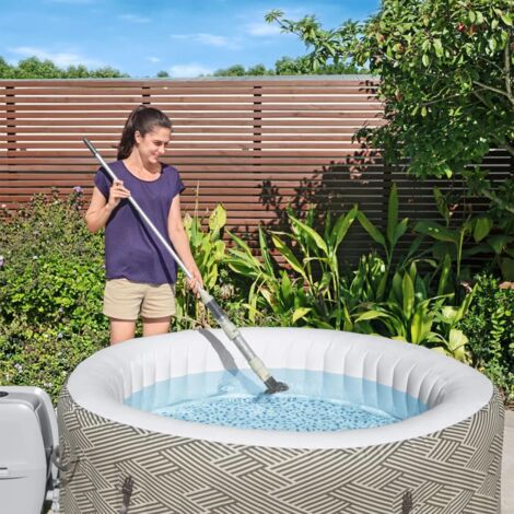 Bestway – Aspirateur électrique Aquascan pour spa et piscine jusqu'à 2 m de diamètre – Batterie lithium rechargeable – Autonomie 50 minutes – Manche télescopique 1,5 m