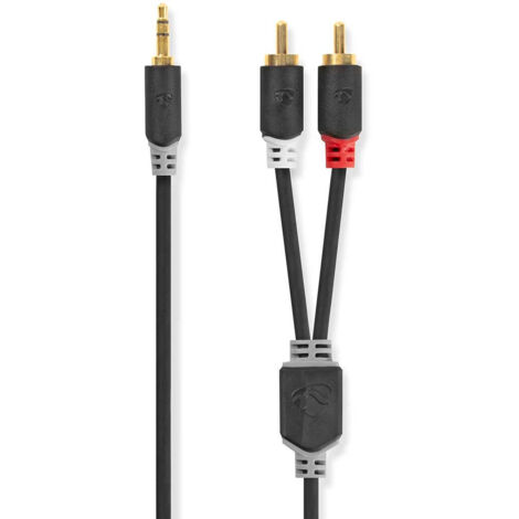 Câble audio stéréo 3.5 mm Mâle 2x RCA Male Plaqué or 5.00 m R NEDIS - CABW22200AT50 (1/3)
