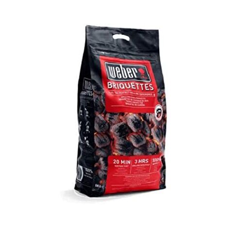 WEBER Sac de 8 kg de Briquettes de charbon de bois pour barbecue FSC