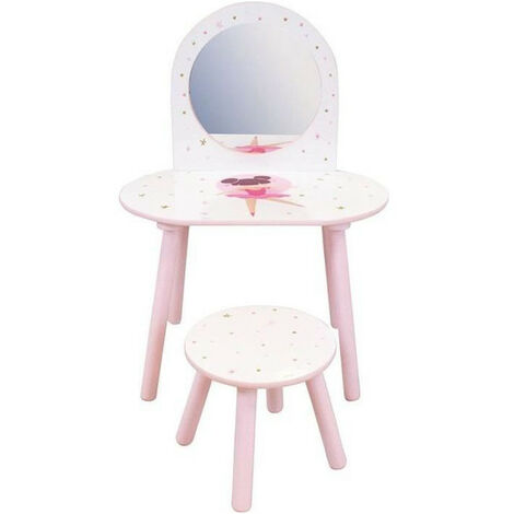 Coiffeuse Ballerine danseuse avec tabouret 60 x 40 x 84 cm pour enfant (1/4)