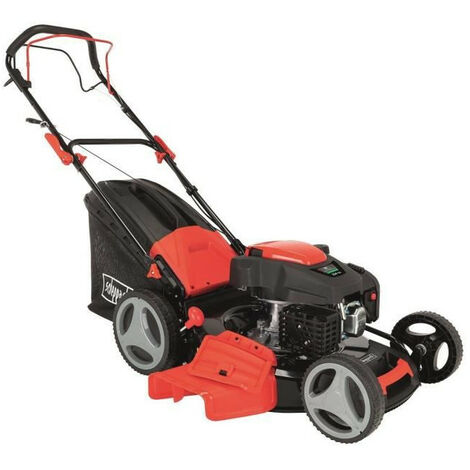 Scheppach – Tondeuse thermique autotractée 4 en 1 – 53 cm – Moteur 224 cc – Fonction mulching pour jardins jusqu'à 1800m²