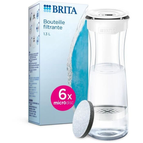 Brita Brita Bouteille d'eau filtrante de qualité supérieure - 768 ml - Saphir rigide - Bouteille d'eau filtrante de qualité supérieure avec filtre, sans BPA, verre de mer, 768 ml