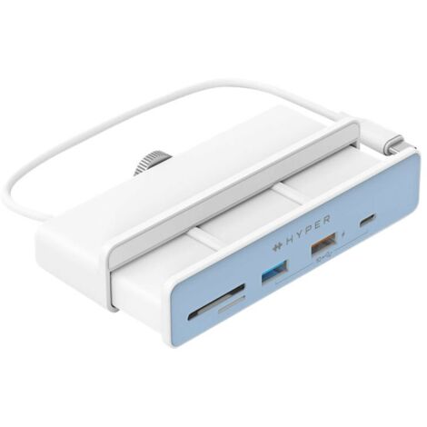 Hub USB Type C 6 en 1 HyperDrive Blanc pour iMac 24 (1/5)