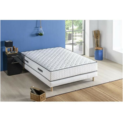 Ensemble matelas sommier 140 x 200 cm – Hauteur 24 cm – Ressorts ensachés – 7 zones de confort – Réversible – Fabrication belge – Deko Dream