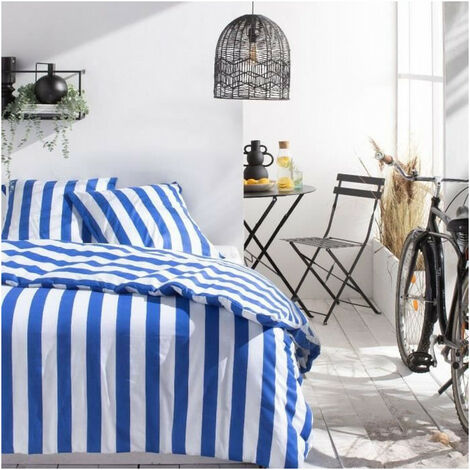 Parure de lit - TODAY Summer Stripes - 240x220 cm - 2 personnes - coton imprimé rayé