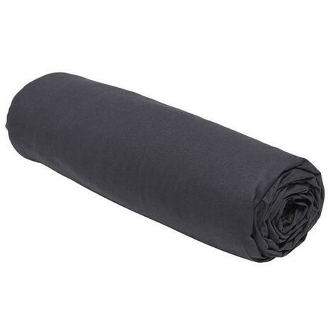 Drap housse TODAY Essential en coton 140 x 190 cm fusain gris fonce bonnet 23 cm (1/3)