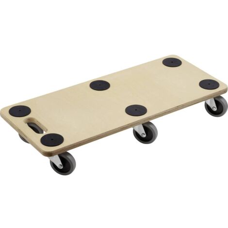 Chariot de transport en bois 680 x 290 mm – Charge max 300 kg – 6 roulettes anti-dérapantes – Pour sols sensibles – Meister Werkzeuge