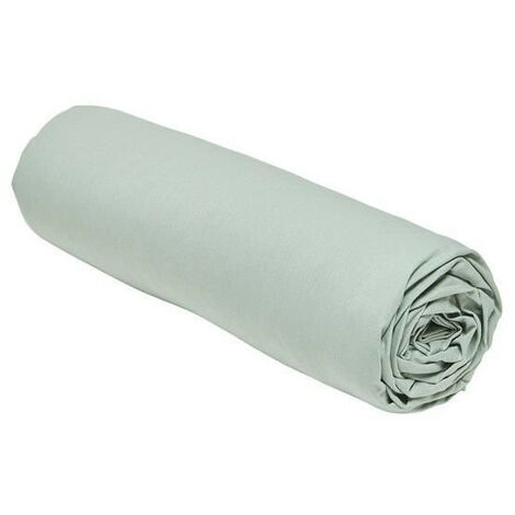 Drap housse TODAY Essential - 140 x 200+30 cm - 2 personnes - 100% Coton uni - Celadon (1/3)