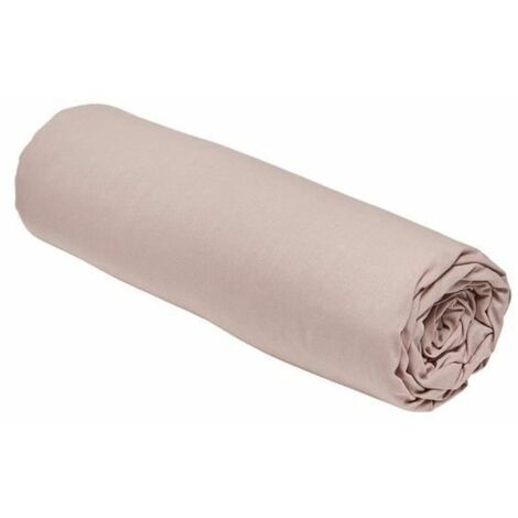 Drap housse TODAY Essential - 90 x 190 cm - 1 personne - 100% Coton uni - Rose des sables (1/3)