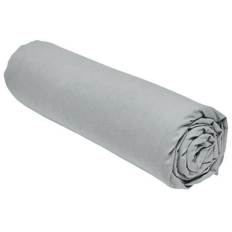 Drap housse TODAY Essential - 140 x 190 cm - 2 personnes - 100% Coton uni - Acier (1/3)