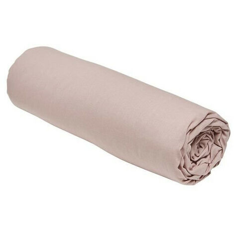 Drap housse TODAY Essential - 140 x 190 cm - 2 personnes - 100% Coton uni - Rose des sables (1/3)