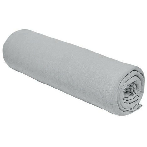 Drap housse TODAY Essential - 90 x 190+25 cm - 1 personne - 100% Coton jersey - Acier (1/3)