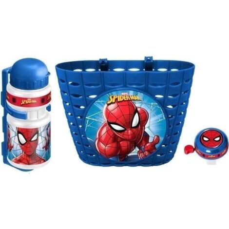 Panier + Canette + Cloche Spider-Man - Pour enfants de 3 ans et plus - Bleu et rouge