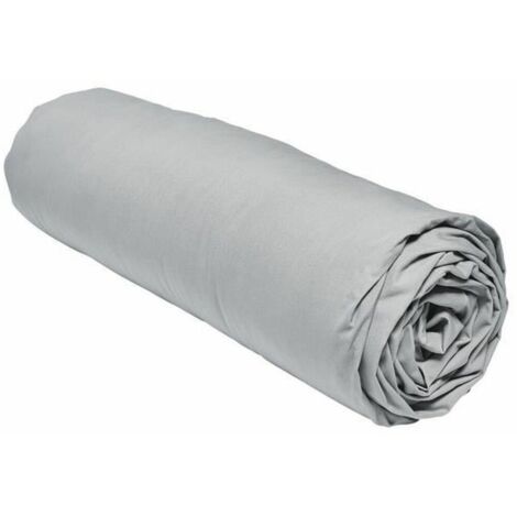 Drap housse TODAY Prestige - 140 x 200+30 cm - 2 personnes - 100% Percale de coton uni - Acier (1/3)