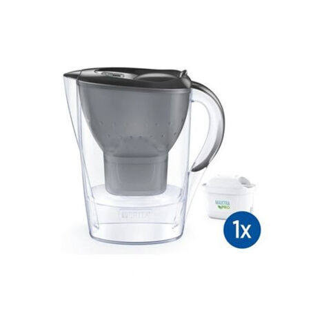 Carafe filtrante BRITA - Marella Graphite - Capacité 2,4L dont 1,4L d'eau filtrée - 1 Cartouche Maxtra Pro All-In-1 incluse