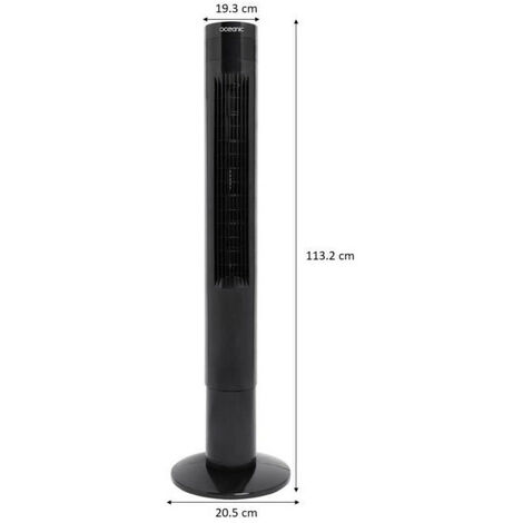 Bestron Ventilateur Colonne Oscillant 75 Cm 35W Noir - 3 Vitesses, Oscillation 60° Et Minuterie