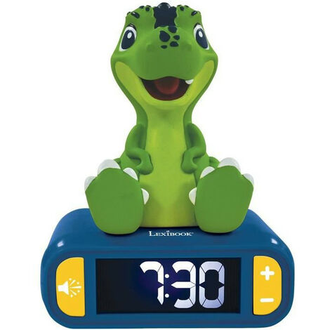 Réveil digital avec veilleuse lumineuse Dinosaure en 3D et effets sonores (1/5)