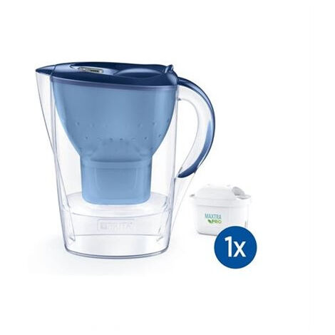 Carafe filtrante bleue 2,4L – Clapet de remplissage à une main – Compatible lave-vaisselle – Design pour réfrigérateur – Brita