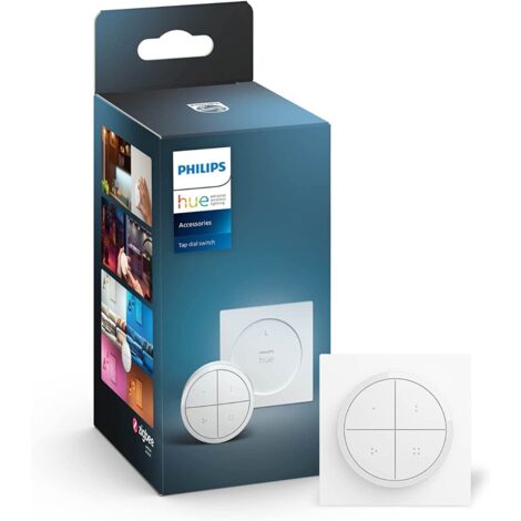 Télécommande connectée Philips Hue Tap Dial Switch – Contrôle à distance – Compatible avec lampes connectées – Blanc (1/10)