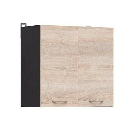 Meuble haut de cuisine 60 cm – 2 portes battantes – Chêne sonoma – Finition mate – Rangement optimisé pour cuisine moderne (1/4)