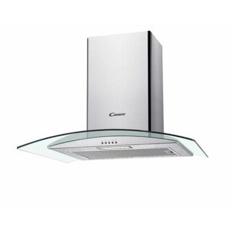 Candy – Hotte décorative murale 60 cm inox brossé – Débit d'air 456 m³/h – 3 vitesses – Éclairage LED – Niveau sonore 56 dB – Filtre à charbon inclus - CGM641X