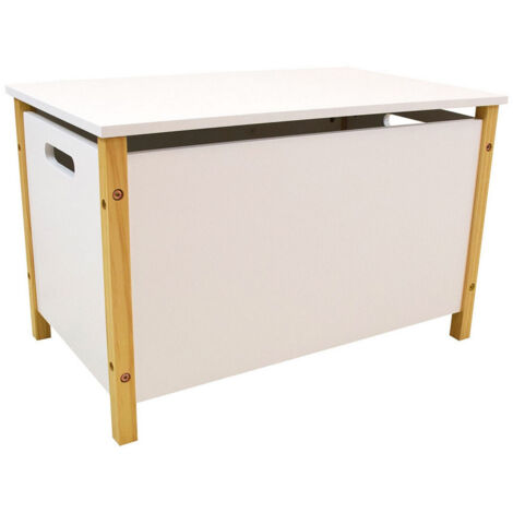 fun-house SCANDIWOOD coffre à jouets blanc et beige (1/3)