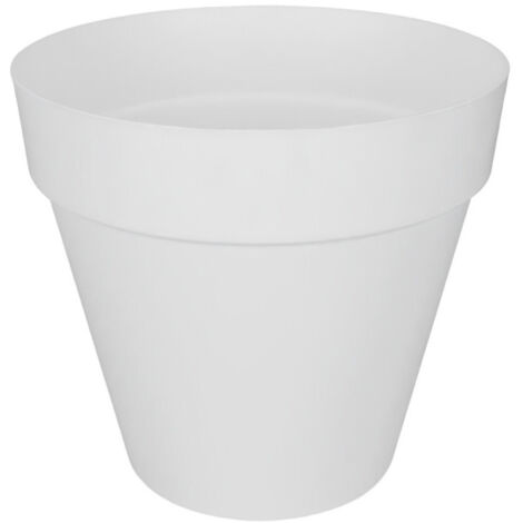 ELHO Pot de fleurs rond LOFT URBAN - 48 L - Ø 50 x H.44 cm - Blanc - Plastique (1/7)
