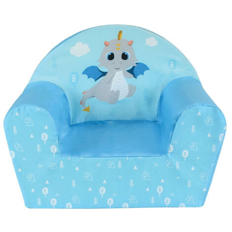 Fun-house Leon Le Dragon fauteuil enfant bleu confortable (1/3)