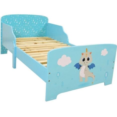 Les Tendances – Lit enfant évolutif bleu 140x70 cm – Structure en bois MDF – Recommandé pour enfants de 18 mois à 5 ans – Sommier inclus (1/2)