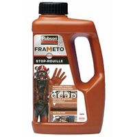 Rubson Frameto Stop-Rouille, Traitement antirouille pour noir intérieur et extérieur, Convertisseur de rouille à effet immédiat, peut être peint, 1 L
